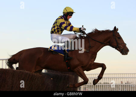 Boscall Hill, monté par Danny Burton dans les jockeys blessés Suivi du handicap de fonds Banque D'Images