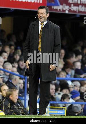 Football - Barclays Premier League - Portsmouth / Hull City - Fratton Park. Phil Brown, directeur de Hull City Banque D'Images