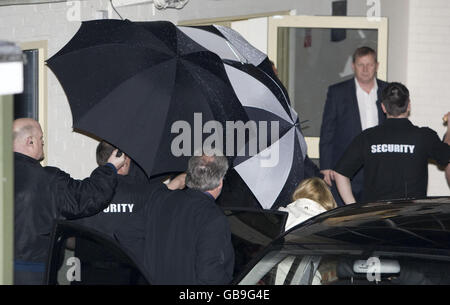 Britney Spears arrive pour tournage X Factor - Londres Banque D'Images