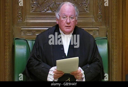 Le Président de la Chambre des communes, Michael Martin, fait une déclaration à la Chambre des communes, dans le centre de Londres. Banque D'Images