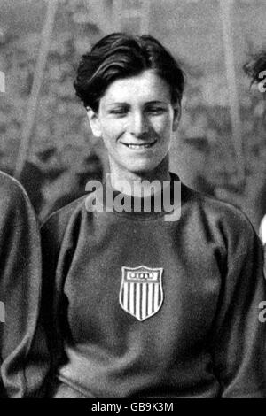 Athlétisme - Jeux Olympiques de Los Angeles - saut en hauteur pour femmes. Mildred 'Babe' Didrikson, États-Unis (argent) Banque D'Images