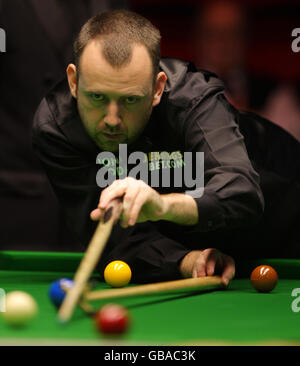 Snooker - Moplin UK Championships - quatrième jour - The International Centre - Telford.Mark Williams lors de sa 2e manche 9.7 victoire contre Graeme Dott lors du championnat britannique de Maplin au Centre International, Telford. Banque D'Images