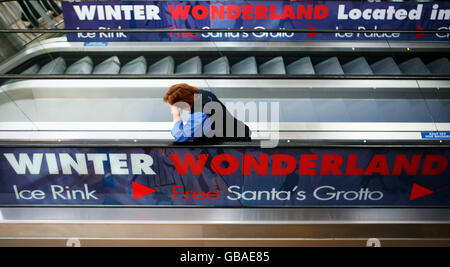 Les acheteurs de Noël Banque D'Images