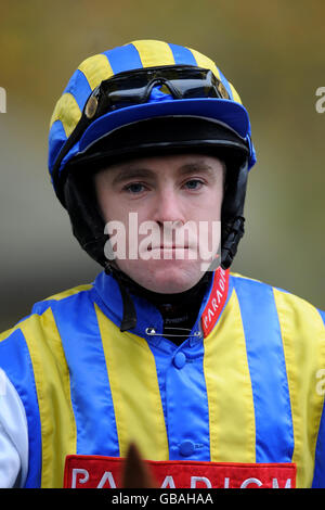 Courses hippiques - Welfare Raceday - Haydock Park. Jockey Michael O'Connell Banque D'Images