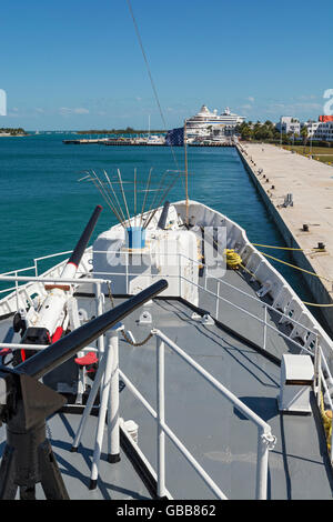 Floride, Key West, US Coast Guiard Cutter, Ingham USCGC Memorial Museum, servi de pont, vue 1936-1988 Banque D'Images