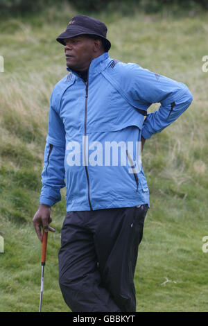 Golf - Alfred Dunhill Links Championship - quatrième jour - St Andrews.Samuel L Jackson pendant le championnat Alfred Dunhill Links au parcours de golf de St Andrews, Fife. Banque D'Images