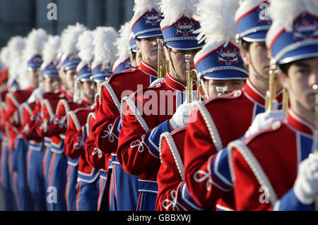 Marching Band effectuer à Trafalgar Square Banque D'Images