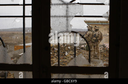 Royal Marines à partir de 45 patrouille de commandement à Sangin DC dans la province de Helmand en Afghanistan. Banque D'Images