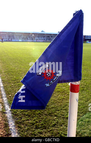 Soccer - FA Cup - troisième tour - Hartlepool United v Stoke City - Victoria Park.Vue générale d'un drapeau d'angle sur le terrain de résidence de Hartlepool United, Victoria Park Banque D'Images