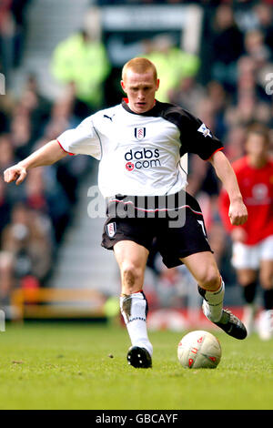 Football - coupe AXA FA - quart de finale - Manchester United / Fulham.Mark Pembridge, Fulham Banque D'Images