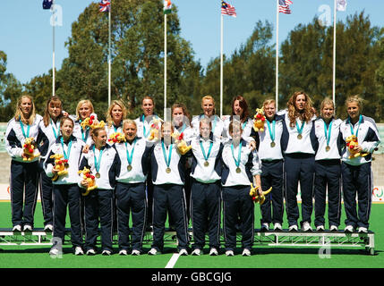 Médaille d'or à la Grande-Bretagne finale du Womens Hockey Australie / Grande-Bretagne à la Jeunesse australienne au Festival lymphatique, Parc olympique de Sydney, 18-01-09 Banque D'Images