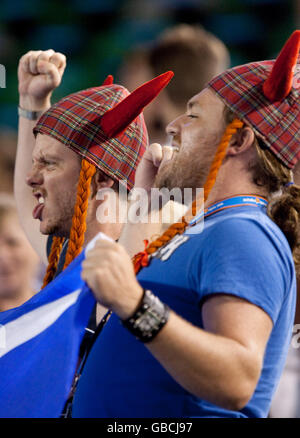 Tennis - Open d'Australie 2009 - quatrième jour - Melbourne Park.Andy Murray est fan de l'Open d'Australie 2009 à Melbourne Park, Melbourne, Australie. Banque D'Images