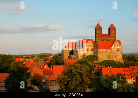 Collégiale St Servatius, église de château, Castle Hill, Quedlinburg, Saxe-Anhalt, Allemagne Banque D'Images