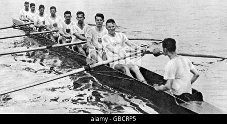 Aviron - Jeux Olympiques Paris 1924 - Huit avec barreur hommes Banque D'Images