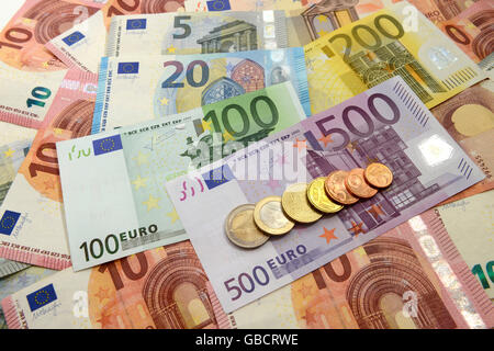Euronoten, Muenzen Banque D'Images