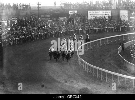 - Course de chevaux le Derby - Epsom Downs - 1932 Banque D'Images