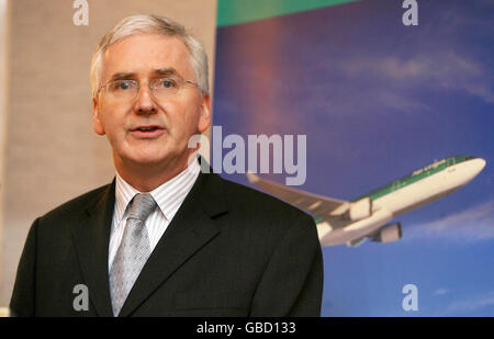 PHOTO CEO AUTONOME d'Aer Lingus, Dermot Mannion, annonce un nouveau partenariat transatlantique avec United Airlines, qui va voir une nouvelle route entre Washington et Madrid. Banque D'Images