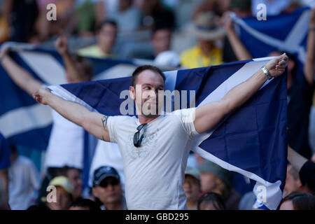 Tennis - Open d'Australie 2009 - huitième jour - Melbourne Park.Fans d'Andy Murray en Grande-Bretagne pendant l'Open d'Australie 2009 à Melbourne Park, Melbourne, Australie. Banque D'Images