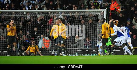 Soccer - Barclays Premier League - Blackburn Rovers et Bolton Wanderers - Ewood Park.Les joueurs de Bolton Wanderers sont découragés après que Blackburn Rovers s'emparer d'un égaliseur tardif Banque D'Images