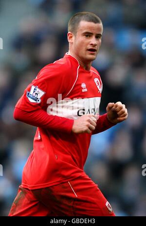 Football - Barclays Premier League - Manchester City / Middlesbrough - City of Manchester Stadium. Matthew Bates, Middlesbrough Banque D'Images