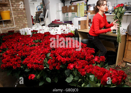 Les préparatifs pour la Saint-Valentin Banque D'Images