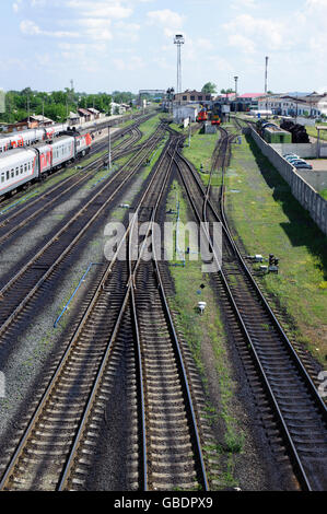 Buzuluk, Russie - le 22 juin 2016. Vue sur un Buzuluk gare - rail-terminal important en Russie Banque D'Images