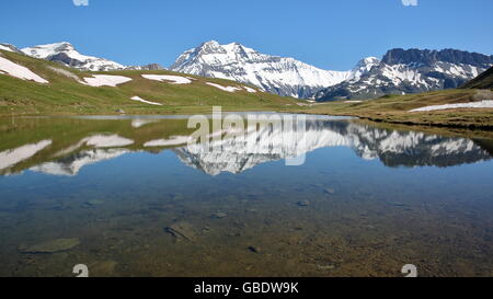 4 sommets : Rechasse, Grande Casse, Grande Motte et Pierre Brune, Parc National de la Vanoise, Alpes du Nord, Savoie, France Banque D'Images