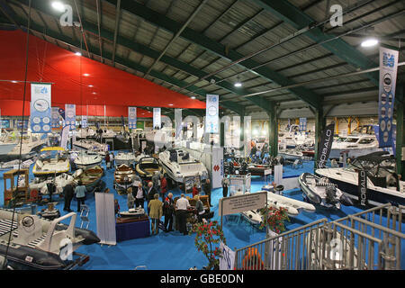 Vue générale du 25e salon Allianz Boat Show au RDS de Dublin, qui se tiendra jusqu'en février 22. Banque D'Images