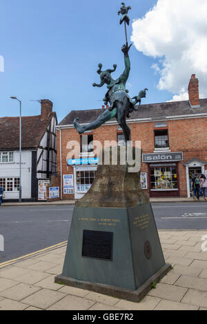 Statue de farceur sur Henley Street, Stratford upon Avon. Banque D'Images