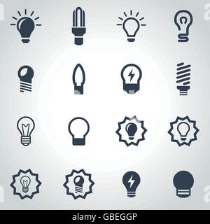 Ampoules noir Vector icon set Illustration de Vecteur