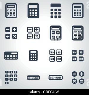 Calculatrice noir Vector icon set Illustration de Vecteur
