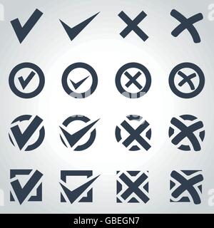 Vector cochés icon set Illustration de Vecteur