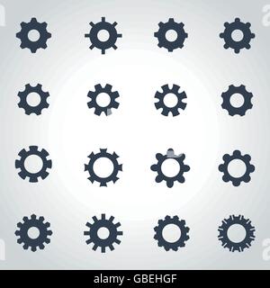 Engrenage noir Vector icon set Illustration de Vecteur