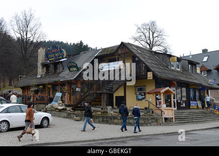 Restaurant, Hauptstrasse, Konstytucji 3 Maja, Karpacz, Niederschlesien, Polen Banque D'Images