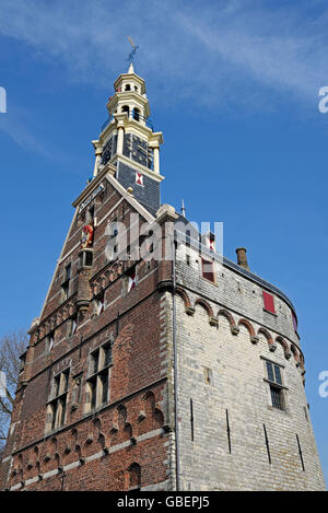 Hoofdtoren, tour, port, Hoorn, Noord-Holland, les Pays-Bas / Hollande Banque D'Images