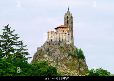 Église Saint-Michel d'Aiguilhe, Le Puy-en-Velay, Département de la Haute-Loire, Auvergne, France Banque D'Images