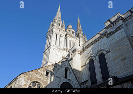 Cathédrale d'Angers, Angers, Maine-et-Loire, Pays de la Loire, France / Cathédrale Saint-Maurice d'Angers, l'époque romane, de style gothique Banque D'Images