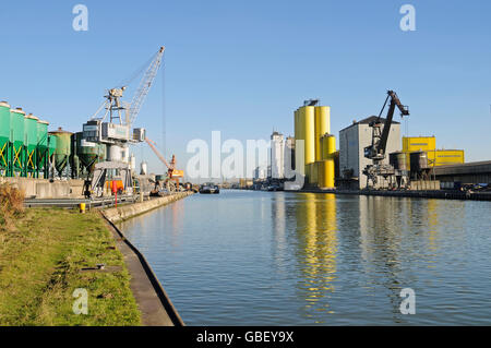 Harbour, Port, Datteln-Hamm-Kanal, canal, Hamm, Rhénanie du Nord-Westphalie, Allemagne / port industriel Banque D'Images