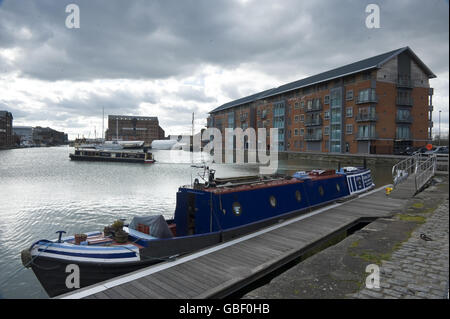 Les quais de la ville de Gloucester Banque D'Images