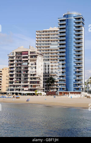 Les bâtiments de grande hauteur, Playa Arenal Bol, plage, Calpe, Costa Blanca, Alicante province, Spain, Europe Banque D'Images