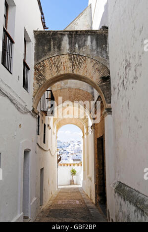 Lane, vieille ville, Vejer de la Frontera, province de Cadiz, Costa de la Luz, Andalousie, Espagne, Europe Banque D'Images