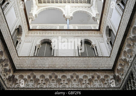 Sala de los Embajadores, Ambassadeur Hall, de l'Alcazar, Palais Royal, Séville, Séville, Andalousie, province de l'Espagne, Europe Banque D'Images