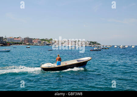 Plage de Pescatori, Ischia Ponte, l'île d'Ischia, Golfe de Naples, Campanie, Italie Banque D'Images