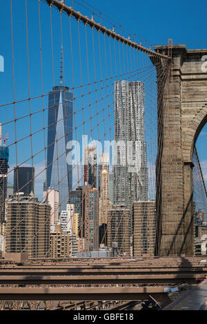 Pont de Brooklyn, NYC Banque D'Images