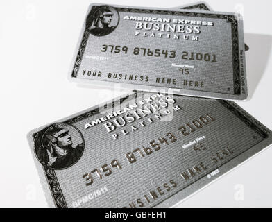 Cartes de crédit d'affaires d'American Express Banque D'Images