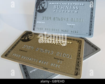 Cartes de crédit d'affaires d'American Express Banque D'Images