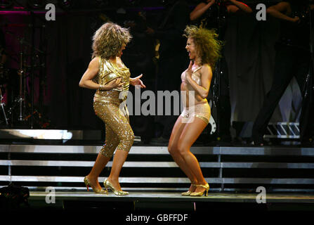 Tina Turner se produit en concert à la 02 Arena de Greenwich, Londres. Banque D'Images