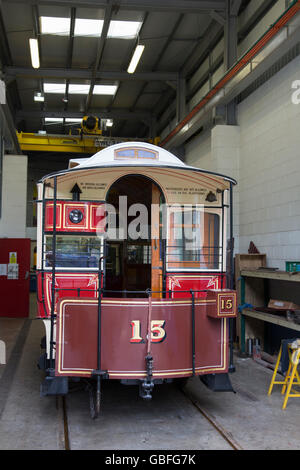 Tramway et Musée National Village, Crich, Derbyshire, Angleterre, Peak District Banque D'Images