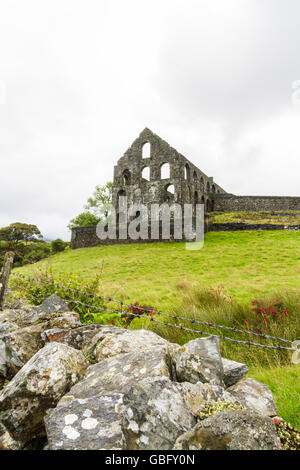 La ruine du Pont y Pandy traitement ardoise moulin. Snowdonia, le Nord du Pays de Galles, Royaume-Uni Banque D'Images