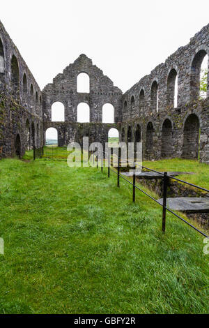 La ruine du Pont y Pandy traitement ardoise moulin. Snowdonia, le Nord du Pays de Galles, Royaume-Uni Banque D'Images